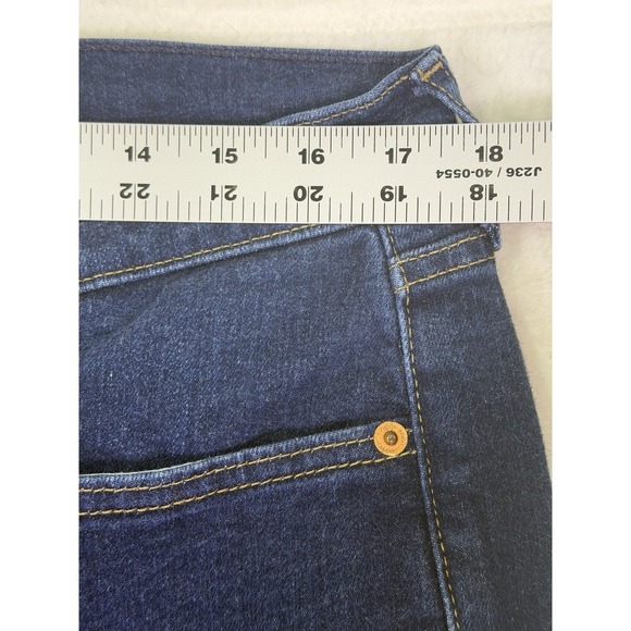 Gap Jeans Womens 16 Tall Blue Dark Denim Wash High Rise 70s Flare Stretch - Picture 3 of 9